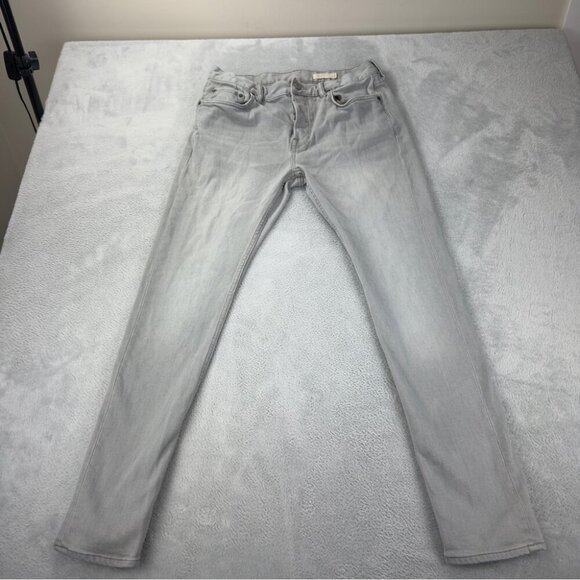 All Saints Cigarette Men's Jeans 32x30 Light Grey Denim - Picture 3 of 11